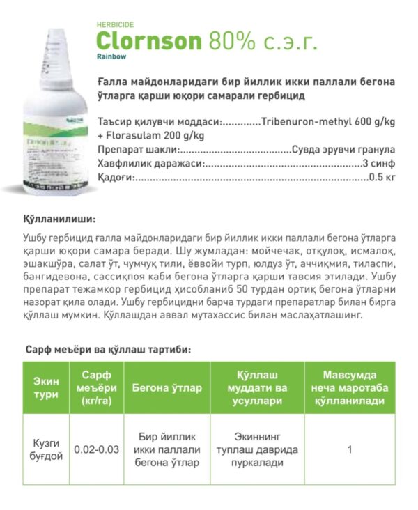 Clornson 80% s.e.g.